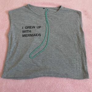 Grey Graphic Muscle Tee Size M/L